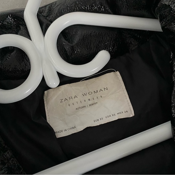 ZARA SHINY PUFFER COAT - Picture 4 of 9